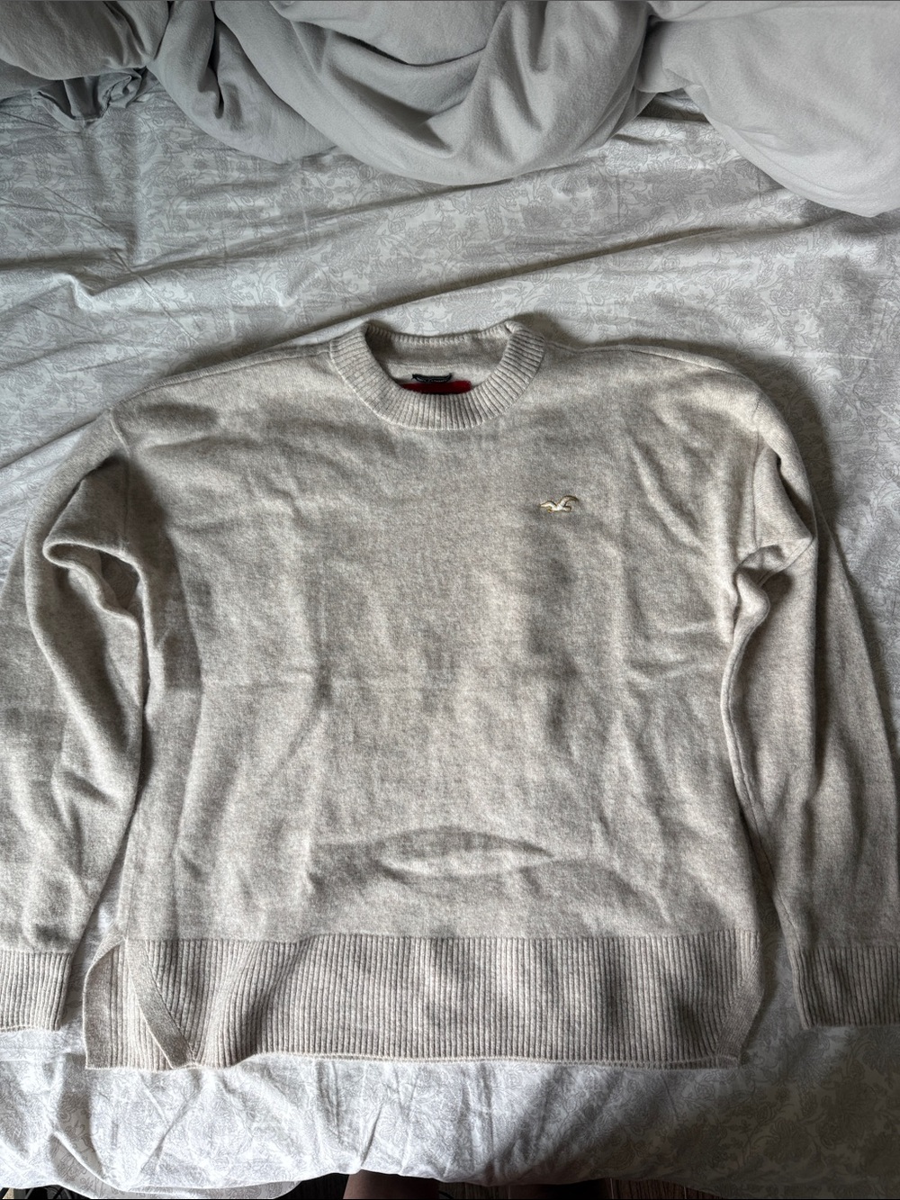Hollister Crewneck Sweater in Light Beige